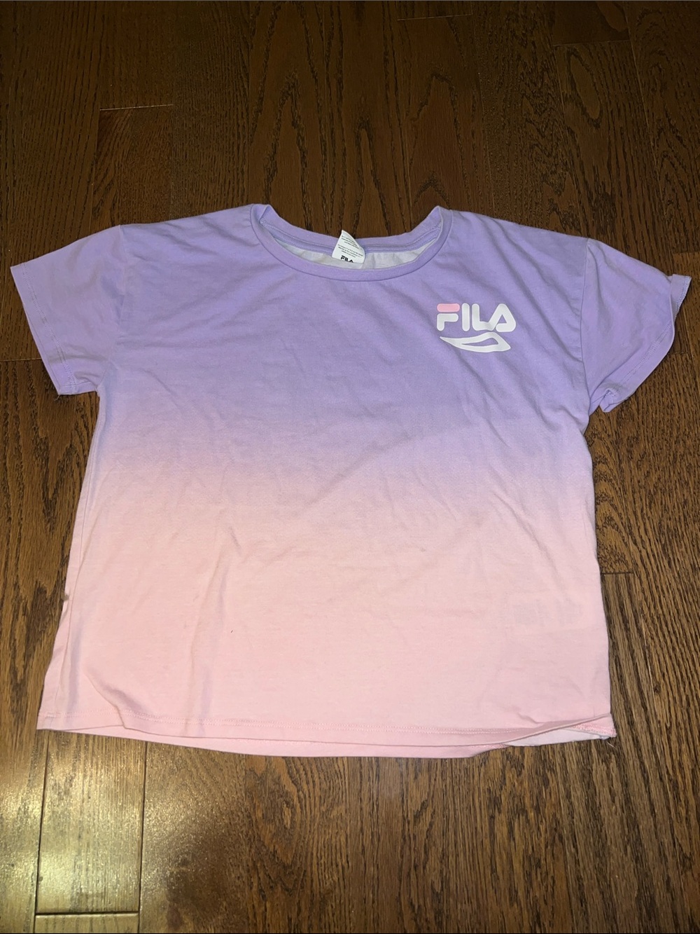 FILA Girls' Lavender to Pink Ombre Short Sleeve Tee